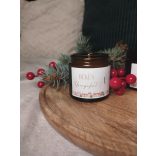 Békés Ünnepeket! - Prémium ámbra üveges szójagyertya 