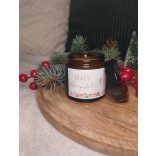 Békés Ünnepeket! - Prémium ámbra üveges szójagyertya 